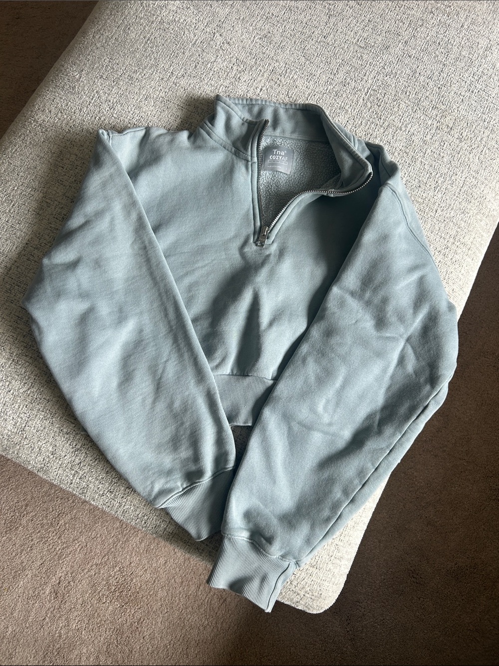 Aritzia TNA CozyAF Cropped Quarter Zip Sweatshirt